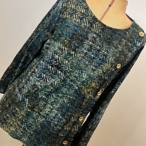 Adrienne Vittadini Forrest Green Knit Top with Button Detailing - Size XL - Picture 1 of 11
